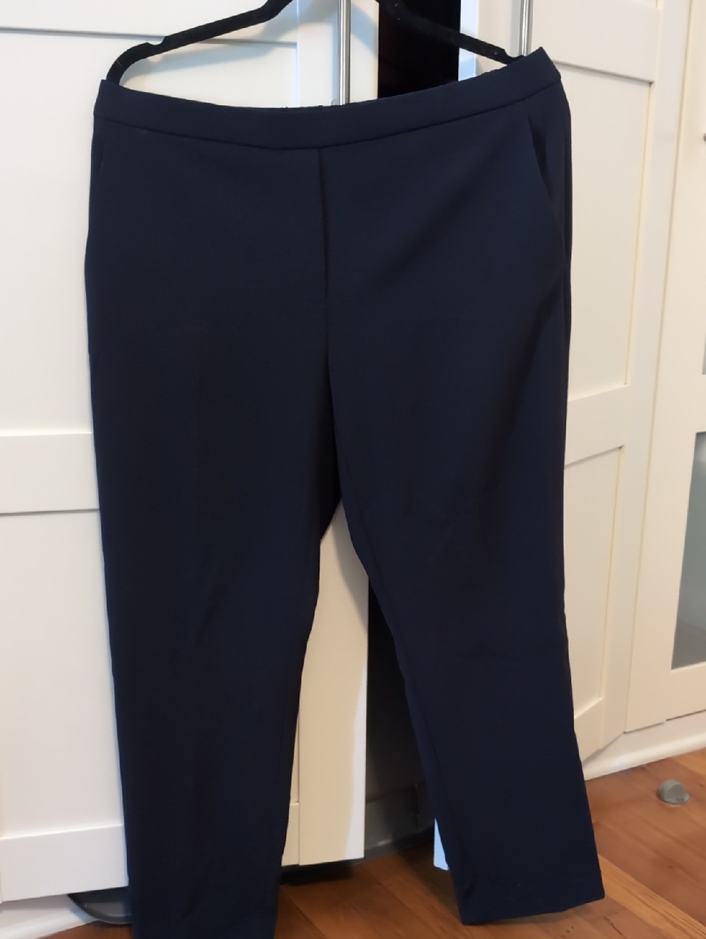 Theory Navy Straight-Leg Pull-On Trousers
